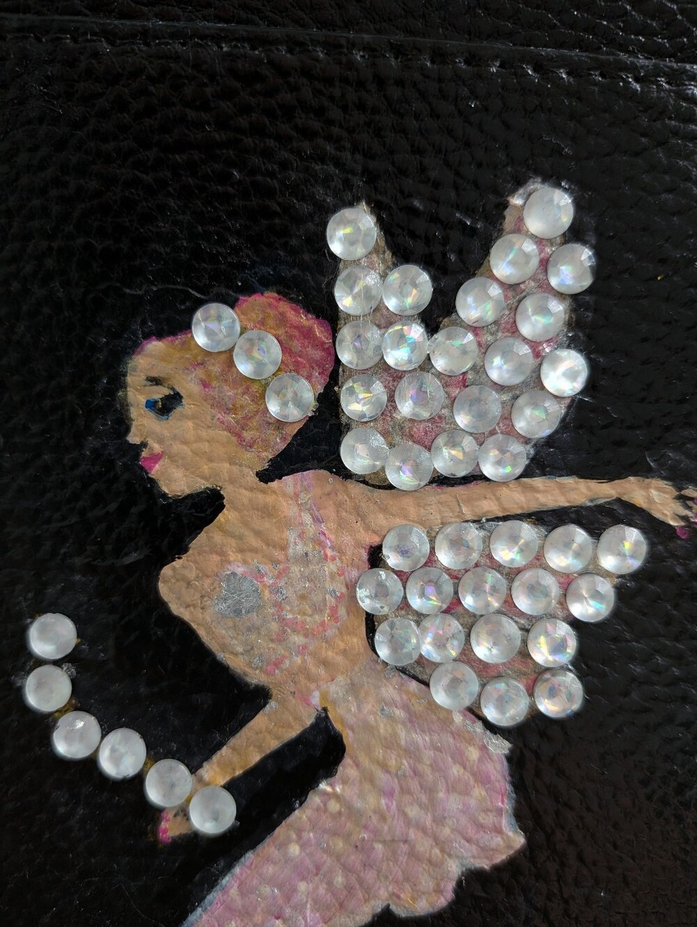 Fairycore Rhinestone Hand Painted Crossbody Bag Whimsical Cottagecore Purse - Picture 9 of 15